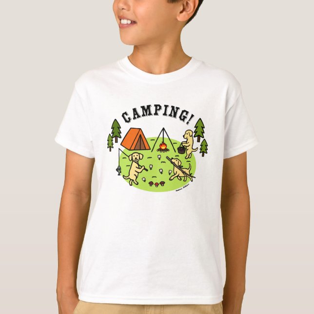 Yellow Labradors Camping Tshirt (Front)
