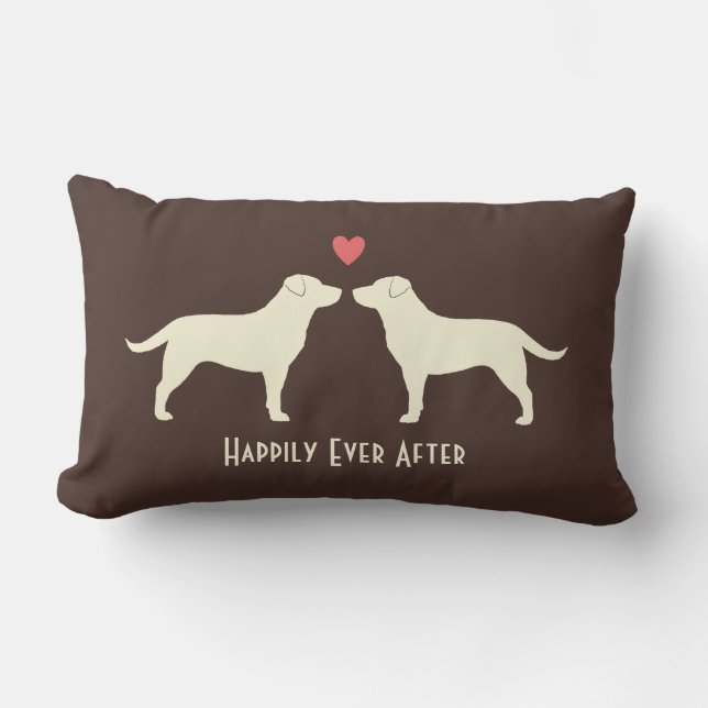 Yellow Labradors Retrievers Happily Ever After Lumbar Cushion (Front)
