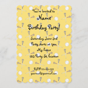 Yellow lacrosse pattern invitation
