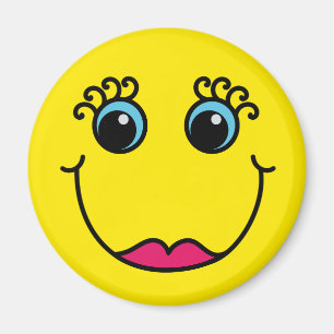 Yellow Lady Emoji Face Magnet