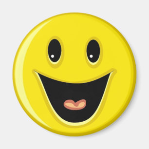 Yellow Laughing Smile Face Magnet