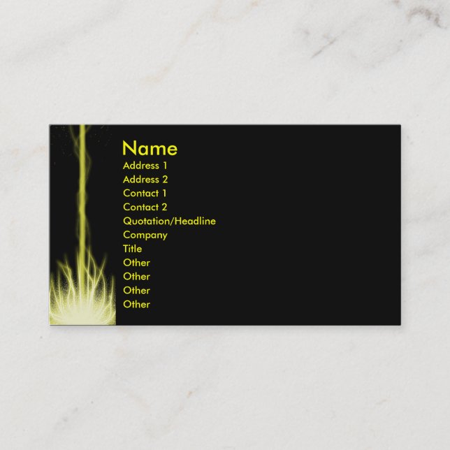 Yellow Lazer Business Card (Front)