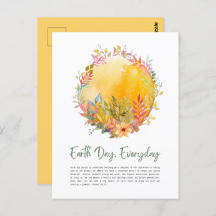 Yellow Leaf and Flowers Earth Day Everyday Postcard