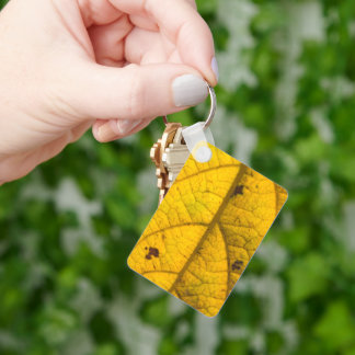 Yellow Leaf Key Ring