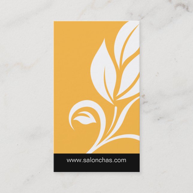 Yellow Leaf Salon Spa Business Card (Front)