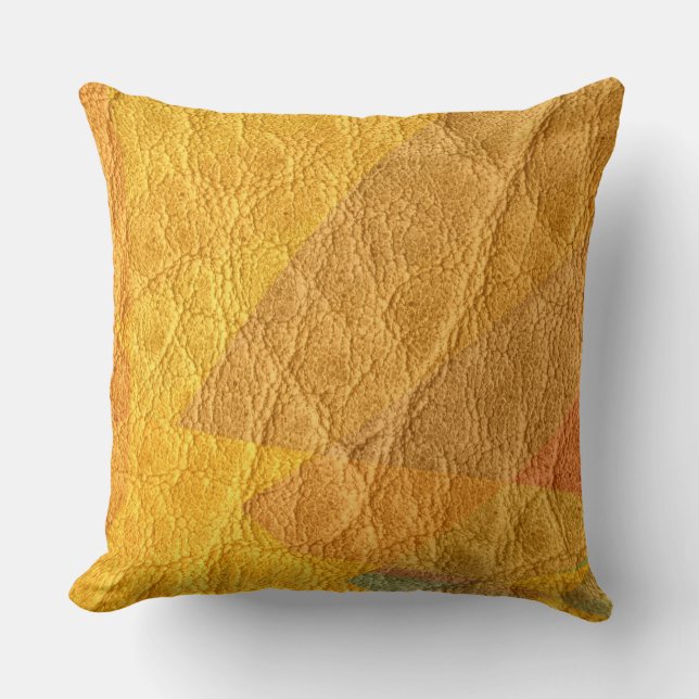 Yellow Leather Cushion (Front)