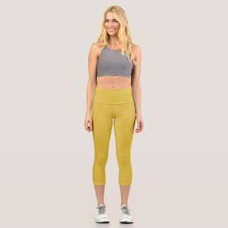 Yellow leather (lookalike) capris
