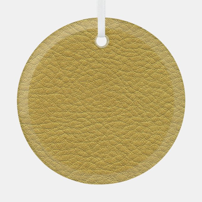 Yellow Leather Texture Seamless Closeup Glass Tree Decoration (Front)