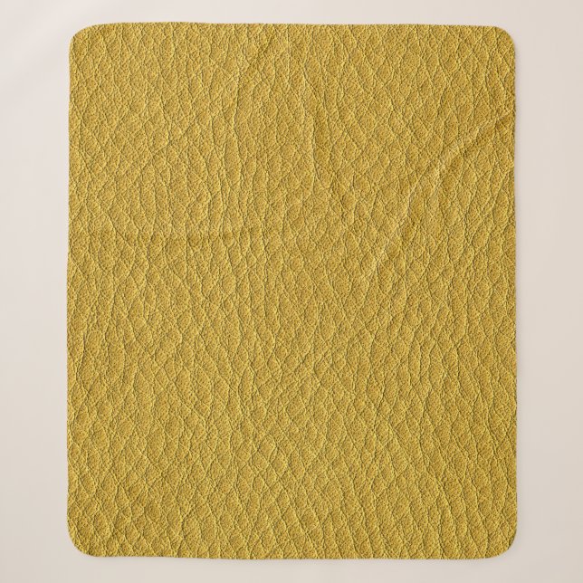 Yellow Leather Texture Seamless Closeup Sherpa Blanket (Front)