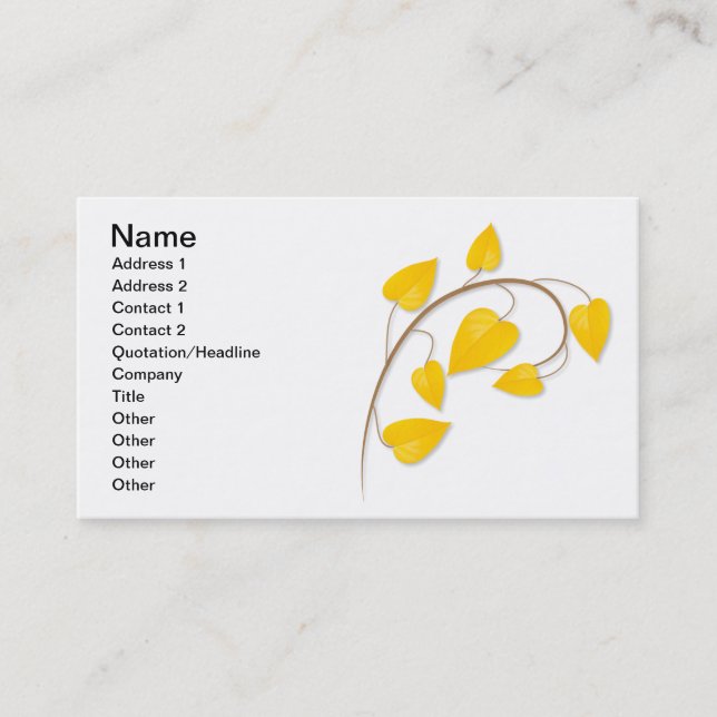 Yellow leaves business card (Front)
