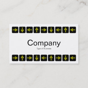 Yellow LED Style Arrows - White Business Card