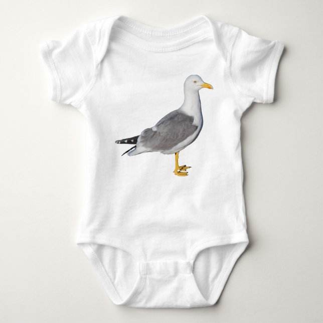 Yellow Legged Gull Baby Bodysuit (Front)