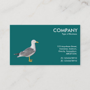 Yellow Legged Gull - Moss Green Business Card