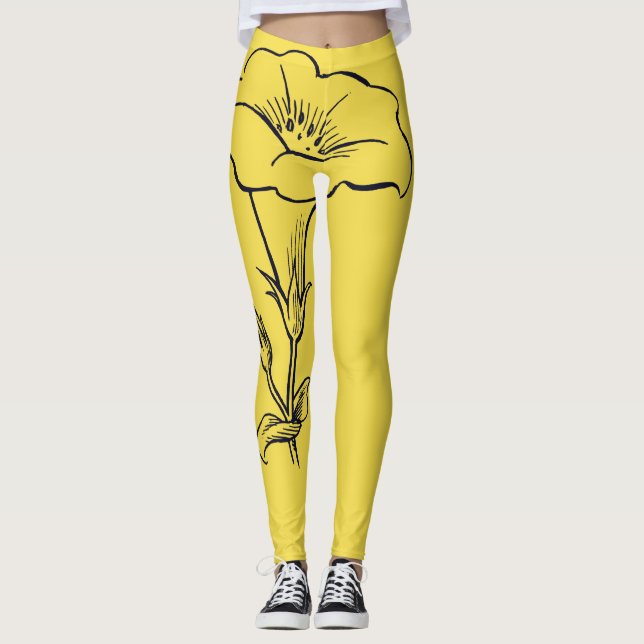 YELLOW LEGGINGS WITH FLOWER (Front)