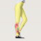 Yellow Leggings with Pink Peach Tropical Flowers