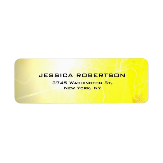 Yellow Legible Plain Elegant Modern Minimalist Return Address Label Zazzle Plain Address Labels Template