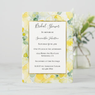 Yellow Lemon Abstract Bridal Shower Invitation