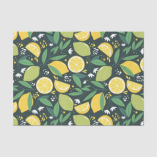 Yellow Lemon and Green Lime Fruit Food Pattern Tissue Paper