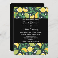 Yellow Lemon and Green Lime Fruit Pattern Wedding