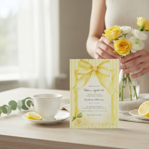 Yellow Lemon & Bow "Main Squeeze" Bridal Shower Invitation