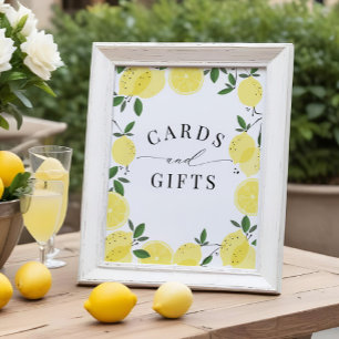 Yellow Lemon Bridal Shower Cards & Gifts Sign