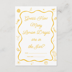 Yellow Lemon Bridal Shower Guess How Many Game Invitation