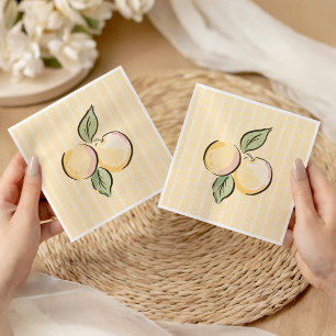 Yellow Lemon Citrus Baby Shower  Napkin