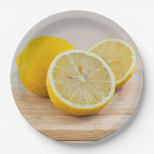 Yellow Lemon Citrus Food Photography Still Life Paper Plate