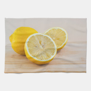 Yellow Lemon Citrus Food Photography Still Life Tea Towel