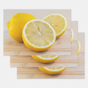 Yellow Lemon Citrus Food Photography Still Life Wrapping Paper Sheet