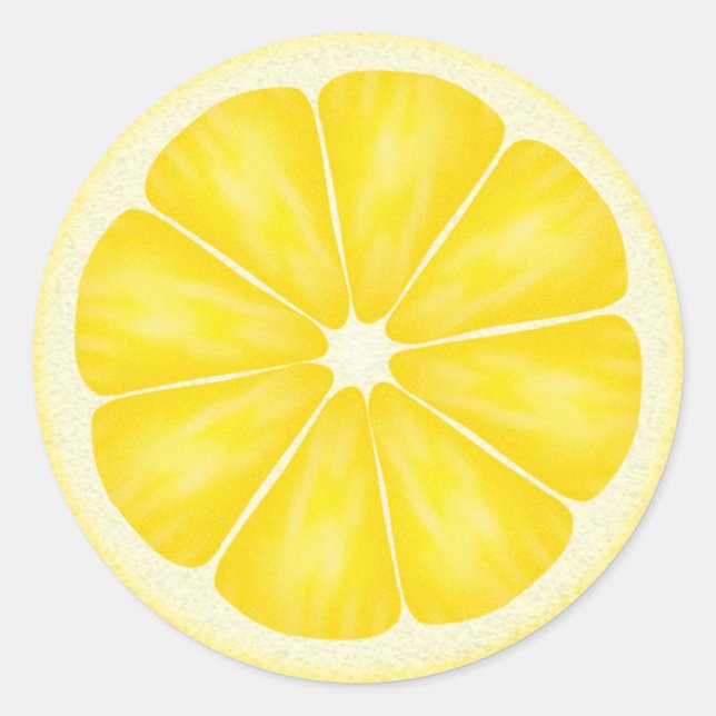 Yellow Lemon Citrus Fruit Classic Round Sticker (Front)