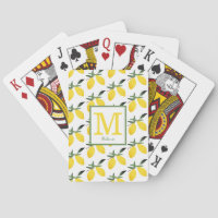 Yellow Lemon Citrus Monogram Name 