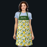 Yellow Lemon Citrus Summer Kitchen Apron<br><div class="desc">An elegant lemon pattern kitchen apron. A bright and happy apron. Personalise it for yourself or for a friend. Designed for you by Blackberry Boulevard.</div>