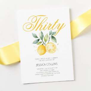 Yellow Lemon Citrus Thirty 30th Birthday Party Invitation