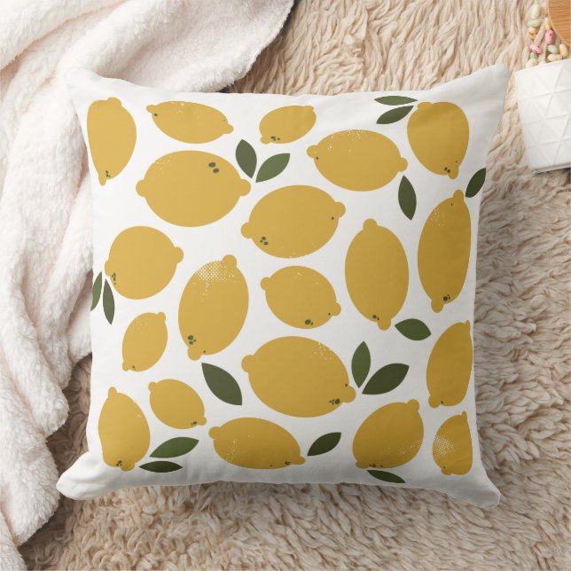 Yellow Lemon design Cushion (Blanket)