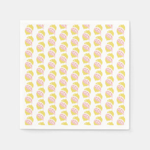 Yellow Lemon Dripping Fruit Pattern Napkin