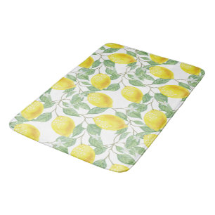 YELLOW LEMON FRESH PATTERN BATH MAT