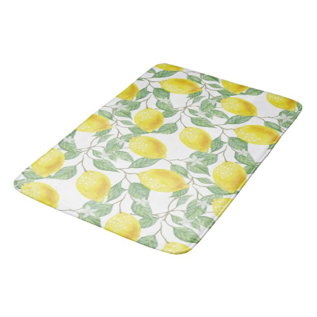 YELLOW LEMON FRESH PATTERN BATH MAT (Angled)