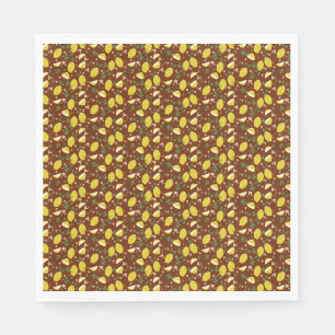Yellow lemon fruit bright summer patten napkin
