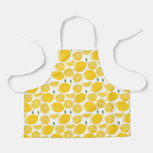 Yellow lemon fruit pattern apron