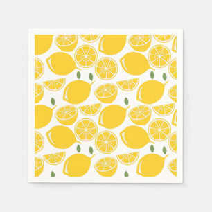 Yellow lemon fruit pattern napkin