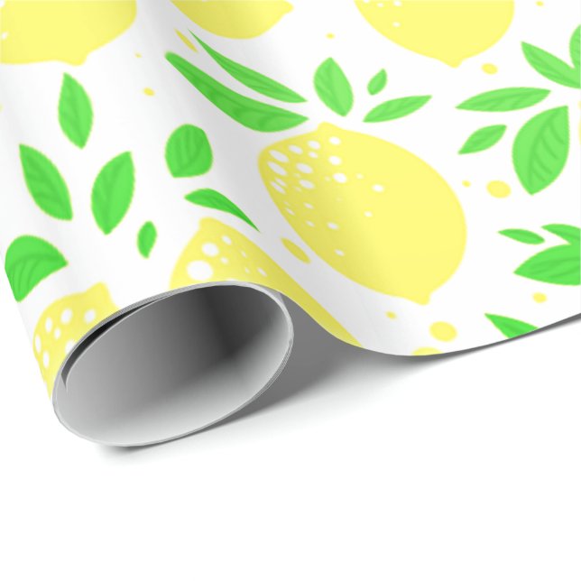 Yellow Lemon Gift Wrapping Paper (Roll Corner)