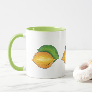 Yellow Lemon Green Lime Citrus Fruit Cooking Food Mug