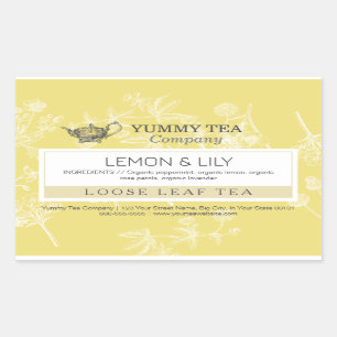 Yellow Lemon - Loose Leaf Tea Label Sticker