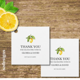 Yellow Lemon Modern Wedding Favour Tags