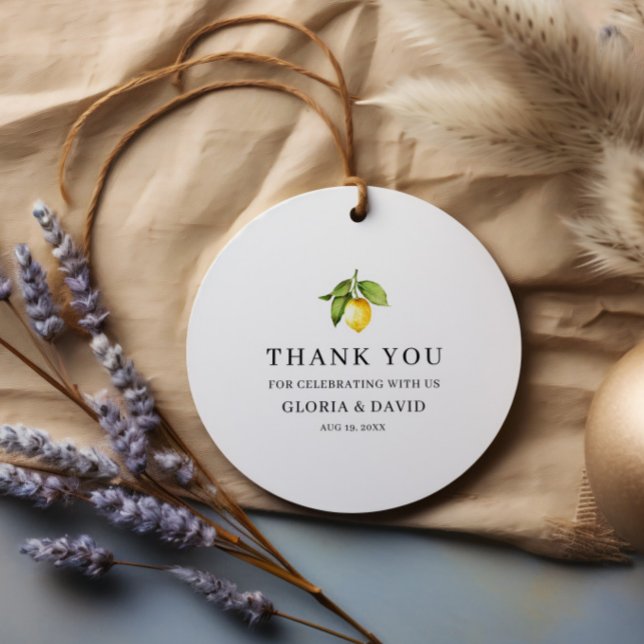 Yellow Lemon Modern Wedding Favour Tags (Creator Uploaded)