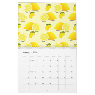 Yellow Lemon Pattern  Calendar