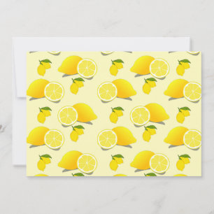 Yellow Lemon Pattern  Thank You Card