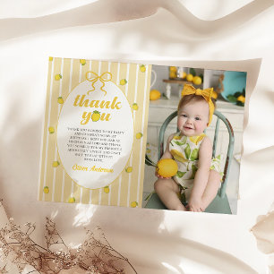Yellow Lemon Photo Thank You Card