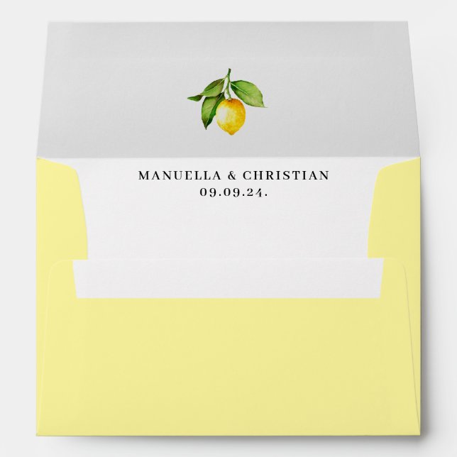Yellow Lemon Return Address Envelope (Back (Bottom))
